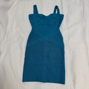 Herve Leger Blue Mini Dress